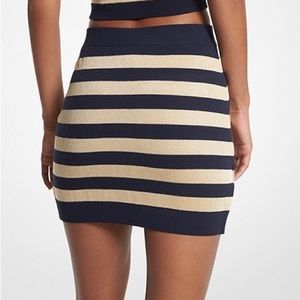 Metallic Striped Knit Mini Skirt